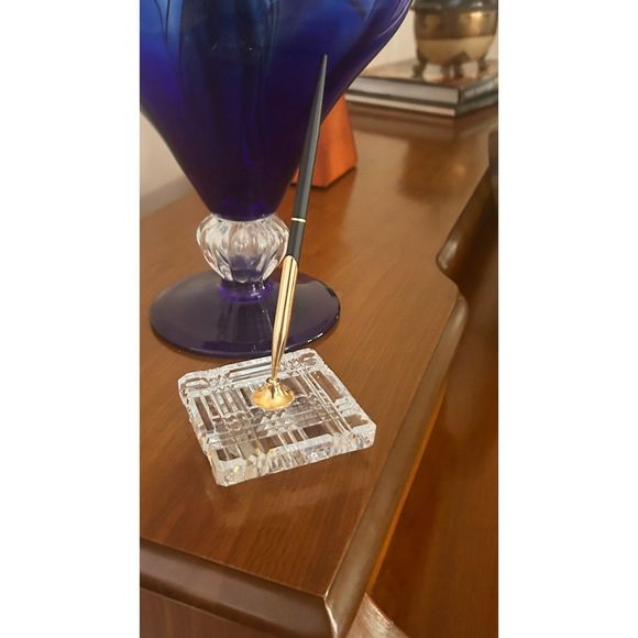 Waterford Other - Waterford Crystal 3 inch Square Pen Holder w Pen Vintage 1998